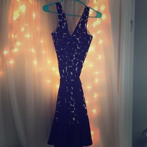 Black and white cocktail dress